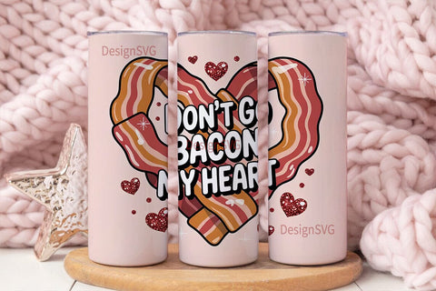 Bacon Heart 20oz Tumbler Wrap Sublimation DesignSVG 