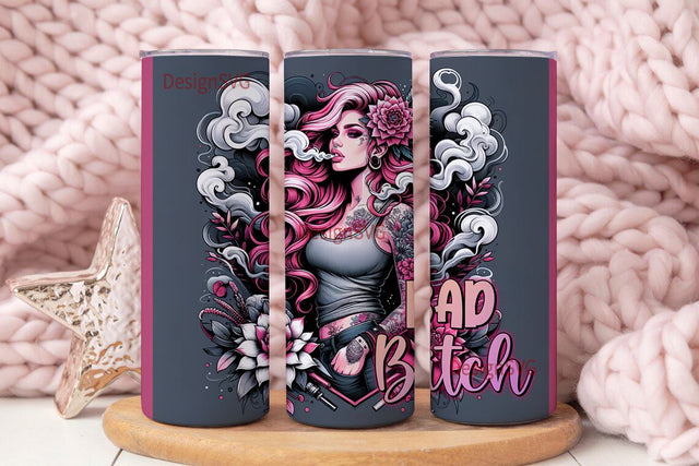 Bad Bitch 20oz Skinny Straight Tumbler Sublimation Design, Tumbler Wrap For Her PNG, Digital Download Sublimation DesignSVG 