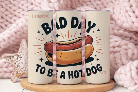 Bad Day Hot Dog 20oz Tumbler Wrap Sublimation DesignSVG 