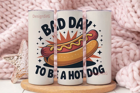 Bad Day Hot Dog 20oz Tumbler Wrap Sublimation DesignSVG 