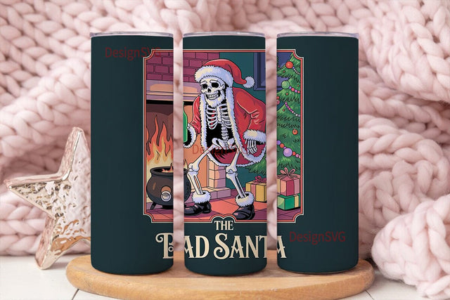Bad Santa Christmas Tumbler Wrap Sublimation DesignSVG 