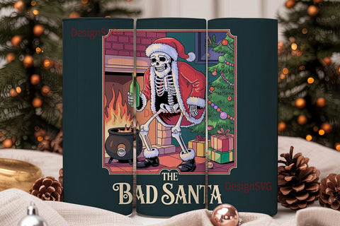 Bad Santa Christmas Tumbler Wrap Sublimation DesignSVG 