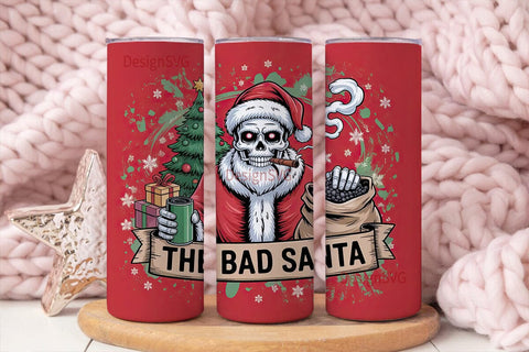 Bad Santa Christmas Tumbler Wrap Sublimation DesignSVG 