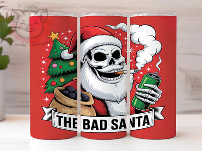 Bad Santa Skeleton Christmas Tumbler, Funny Sarcastic Christmas Sublimation Design, Humorous Holiday Cup Art, 20oz Xmas Tumbler, Whimsical Skeleton Mug, Stylish Christmas Cup, Cozy Holiday Wrap Sublimation Lara' s Designs 