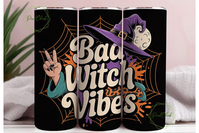 Bad Witch Vibes 20oz Tumbler Wrap Sublimation PixelChick 
