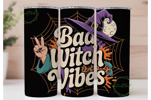 Bad Witch Vibes 20oz Tumbler Wrap Sublimation PixelChick 