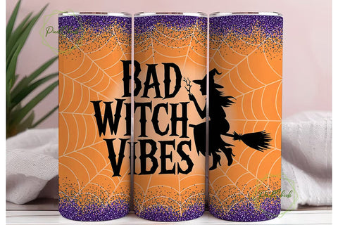 Bad Witch Vibes 20oz Tumbler Wrap Sublimation PixelChick 