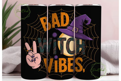 Bad Witch Vibes 20oz Tumbler Wrap Sublimation PixelChick 
