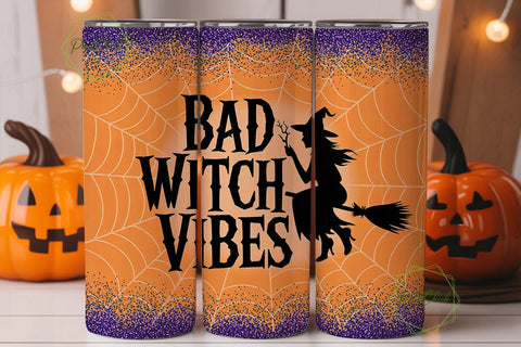Bad Witch Vibes 20oz Tumbler Wrap Sublimation PixelChick 