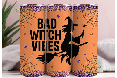 Bad Witch Vibes 20oz Tumbler Wrap Sublimation PixelChick 