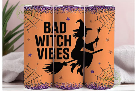 Bad Witch Vibes 20oz Tumbler Wrap Sublimation PixelChick 