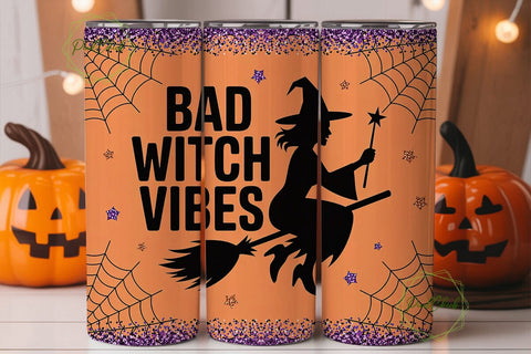 Bad Witch Vibes 20oz Tumbler Wrap Sublimation PixelChick 
