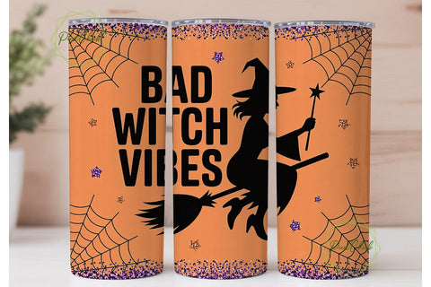 Bad Witch Vibes 20oz Tumbler Wrap Sublimation PixelChick 