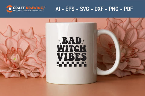Bad Witch Vibes Halloween Svg, Halloween Png , Halloween Clipart, Ghost Svg, Halloween Shirt Svg, Hippie Svg, Retro Svg, Svg Bundle, Sublimation Designs SVG Debashish Barman 