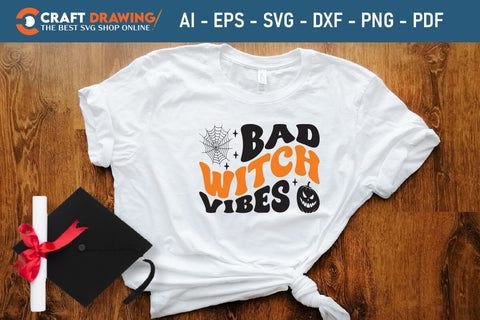 Bad Witch Vibes Halloween Svg, Halloween Png , Halloween Clipart, Ghost Svg, Halloween Shirt Svg, Hippie Svg, Retro Svg, Svg Bundle, Sublimation Designs SVG Debashish Barman 