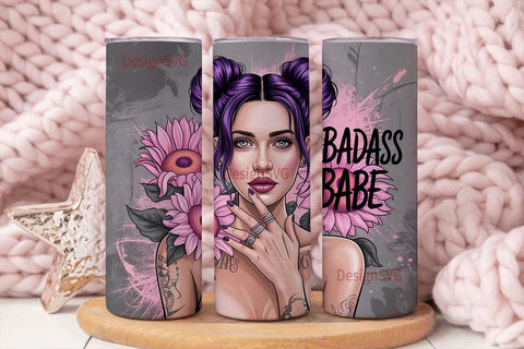 Badass Babe 20oz Tumbler Wrap Sublimation DesignSVG 