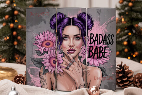 Badass Babe 20oz Tumbler Wrap Sublimation DesignSVG 