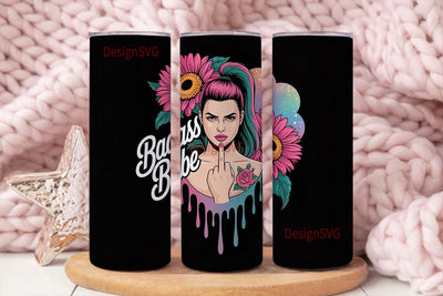 Badass Babe 20oz Tumbler Wrap Sublimation DesignSVG 