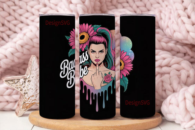 Badass Babe 20oz Tumbler Wrap Sublimation DesignSVG 