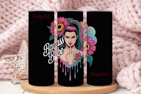 Badass Babe 20oz Tumbler Wrap Sublimation DesignSVG 