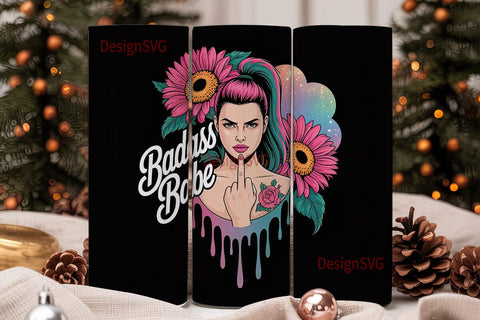 Badass Babe 20oz Tumbler Wrap Sublimation DesignSVG 