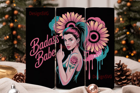 Badass Babe 20oz Tumbler Wrap Sublimation DesignSVG 