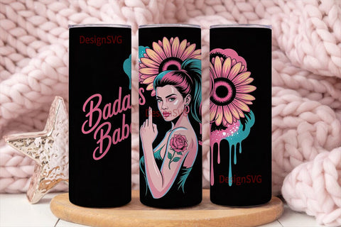 Badass Babe 20oz Tumbler Wrap Sublimation DesignSVG 