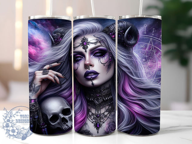 Badass Celestial Gothic Witch Tumbler, Celestial Goth, Gothic Witch, Witchy Tumbler, 20oz Tumbler Wrap, Sublimation Design, Skinny Tumbler Png Sublimation ToriDesigns 