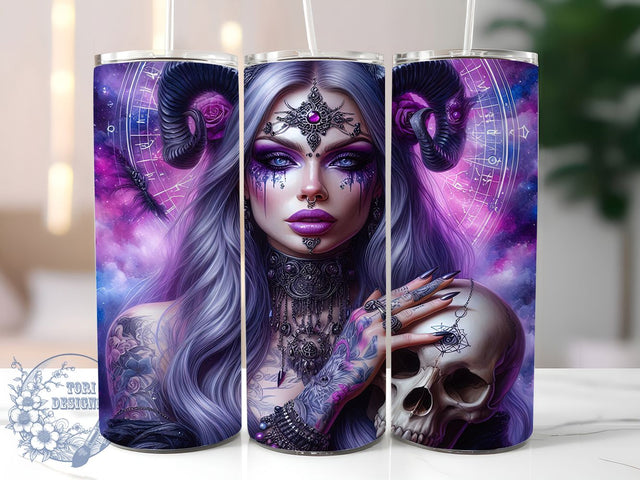 Badass Celestial Gothic Witch Tumbler, Celestial Goth, Gothic Witch, Witchy Tumbler, 20oz Tumbler Wrap, Sublimation Design, Skinny Tumbler Png Sublimation ToriDesigns 