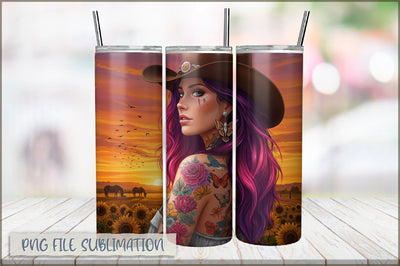 Badass Girl 20 Oz Tumbler Wrap PNG Sublimation Shetara Begum 