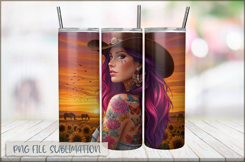 Badass Girl 20 Oz Tumbler Wrap PNG Sublimation Shetara Begum 