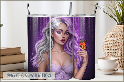 Badass Girl 20 Oz Tumbler Wrap PNG Sublimation Shetara Begum 