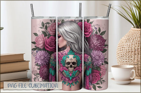 Badass Girl 20 Oz Tumbler Wrap PNG Sublimation Shetara Begum 