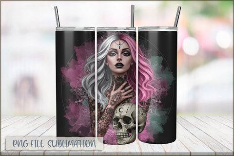 Badass Girl 20 Oz Tumbler Wrap PNG Sublimation Shetara Begum 