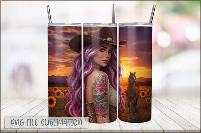 Badass Girl 20 Oz Tumbler Wrap PNG Sublimation Shetara Begum 