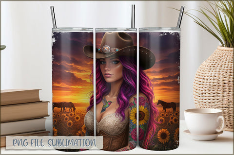 Badass Girl 20 Oz Tumbler Wrap PNG Sublimation Shetara Begum 