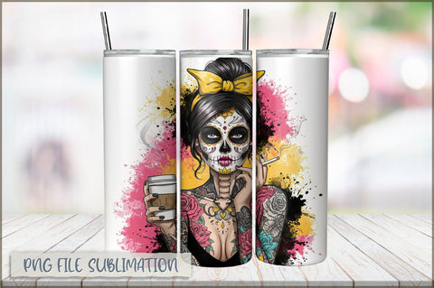 Badass Girl 20 Oz Tumbler Wrap PNG Sublimation Shetara Begum 