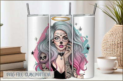 Badass Girl 20 Oz Tumbler Wrap PNG Sublimation Shetara Begum 