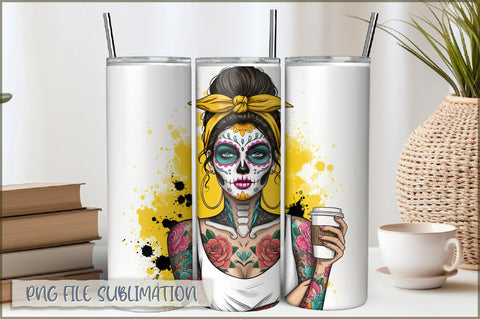 Badass Girl 20 Oz Tumbler Wrap PNG Sublimation Shetara Begum 
