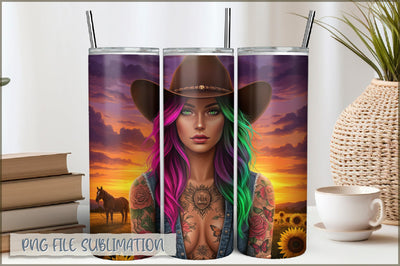 Badass Girl 20 Oz Tumbler Wrap PNG Sublimation Shetara Begum 