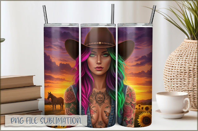 Badass Girl 20 Oz Tumbler Wrap PNG Sublimation Shetara Begum 