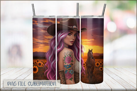 Badass Girl 20 Oz Tumbler Wrap PNG Sublimation Shetara Begum 