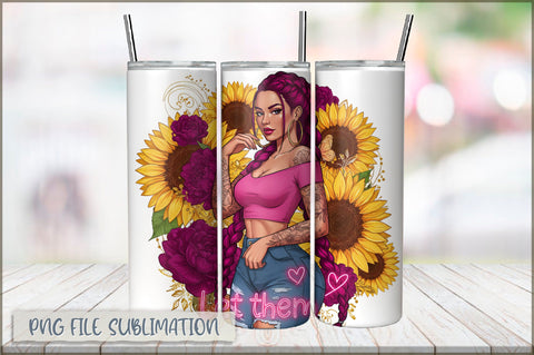 Badass Girl 20 Oz Tumbler Wrap PNG Sublimation Shetara Begum 