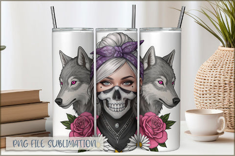 Badass Girl 20 Oz Tumbler Wrap PNG Sublimation Shetara Begum 