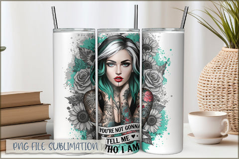 Badass Girl 20 Oz Tumbler Wrap PNG Sublimation Shetara Begum 