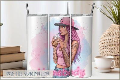 Badass Girl 20 Oz Tumbler Wrap PNG Sublimation Shetara Begum 