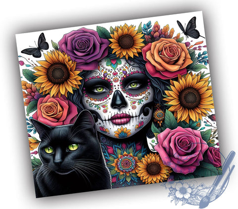 Badass Hippie Skeleton 20oz Skinny Tumbler, Funny Sarcastic Tumbler Png, Straight & Tapered Tumbler Wrap, Instant Digital Download Sublimation ToriDesigns 