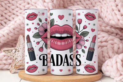 Badass Lips 20oz Tumbler Wrap Sublimation DesignSVG 