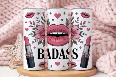 Badass Lips 20oz Tumbler Wrap Sublimation DesignSVG 