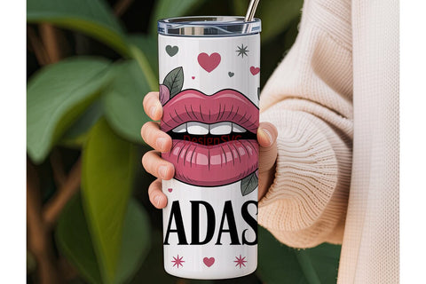 Badass Lips 20oz Tumbler Wrap Sublimation DesignSVG 